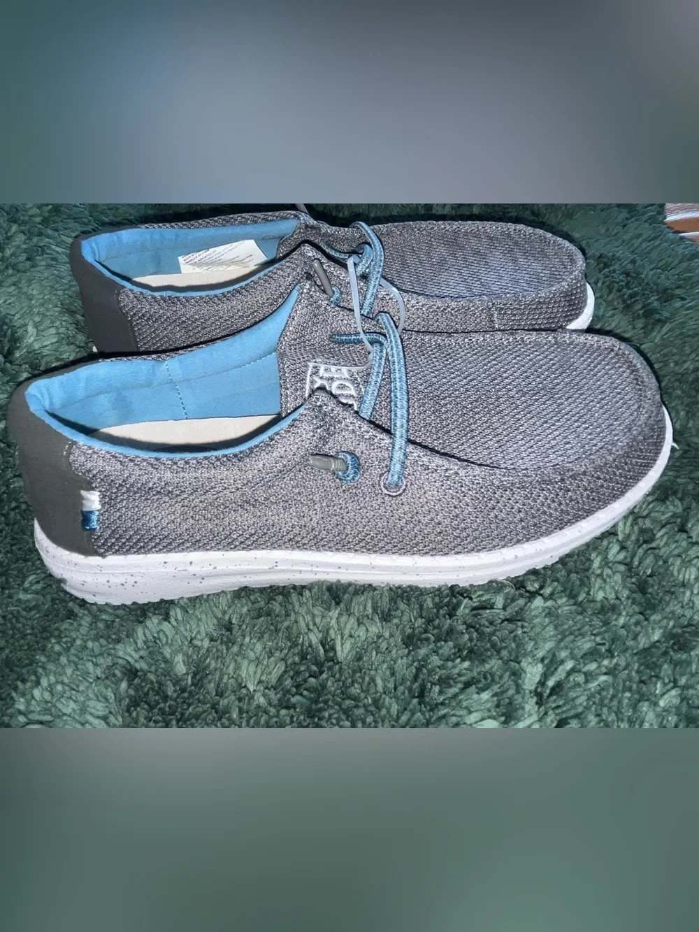 Hey Dude Gray Knit Slip-On Loafers  Sz Boys’ 5 Women’s 6:5-7 NEW NWT
